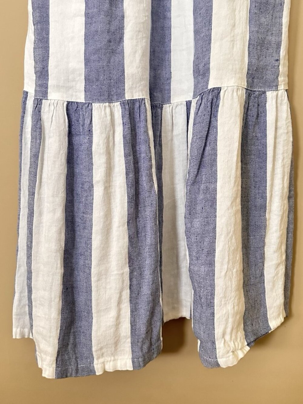 Tommy Bahama Rugby Beach Stripes Linen Maxi Dress Women XL Pockets Sundress Blue - Picture 5 of 10